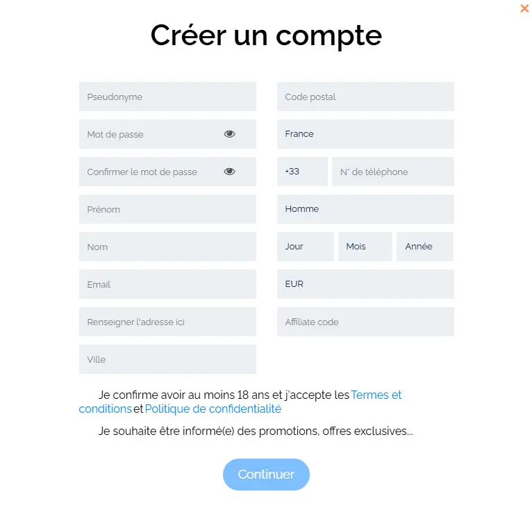 Processus d'inscription Kingmaker Casino CASINO