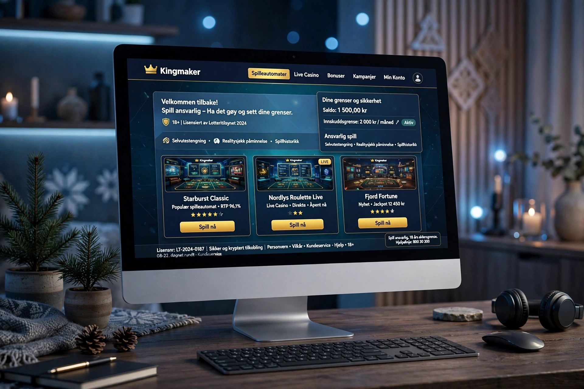 Spilleautomater med progressive jackpotter KINGMAKER CASINO