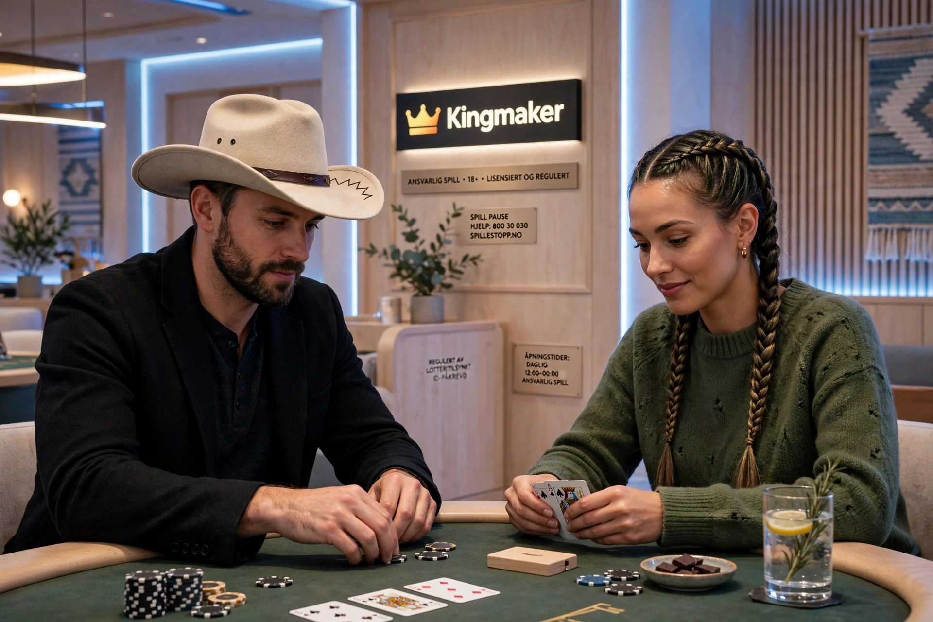 bilde av to pokerspillere KINGMAKER CASINO